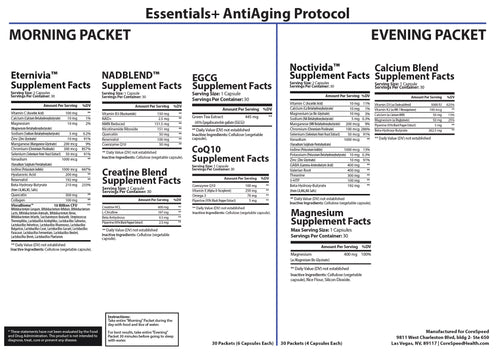 Essentials+ AntiAging Health Support — Supplement Facts