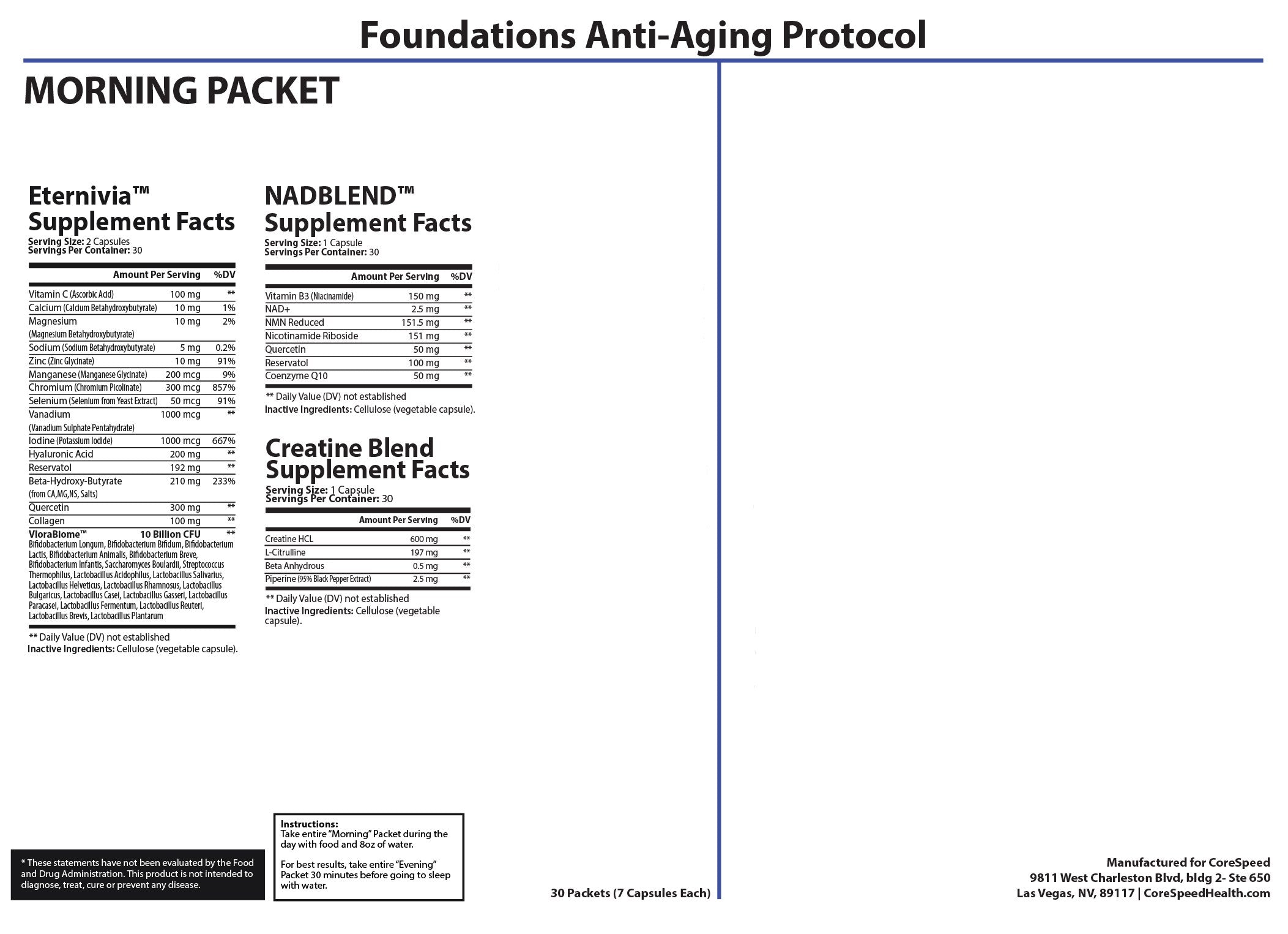 Foundations AntiAging Health Support — Supplement Facts