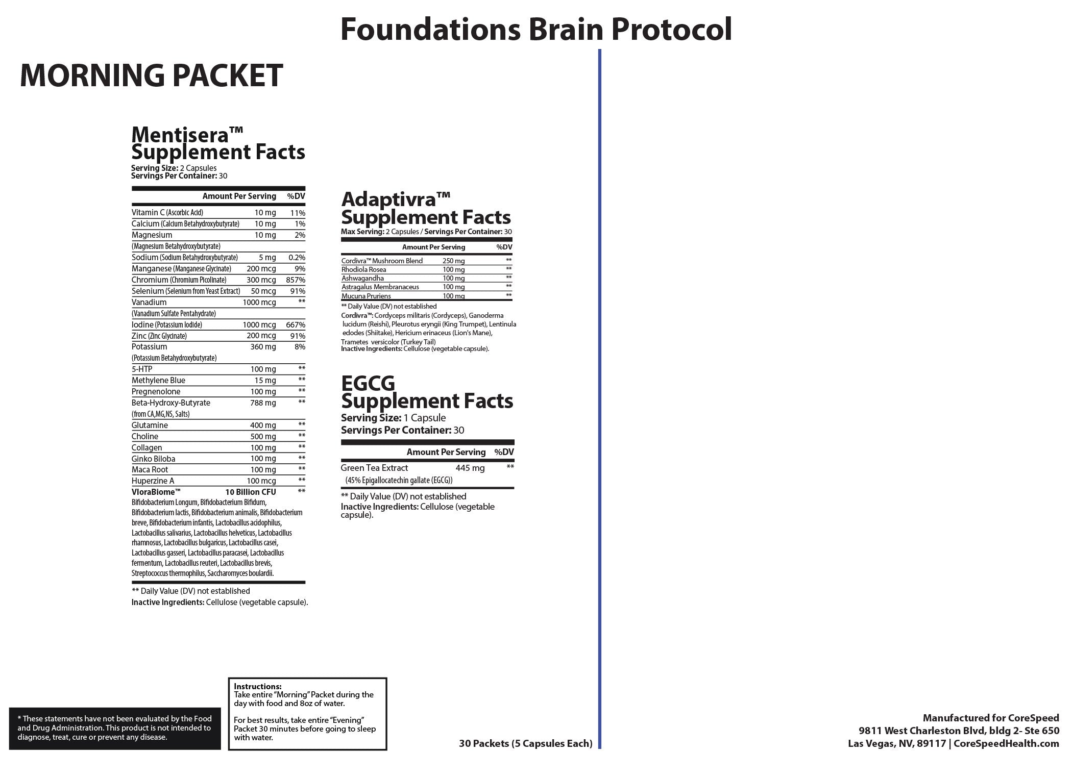 Foundations Brain Health Support — Supplement Facts