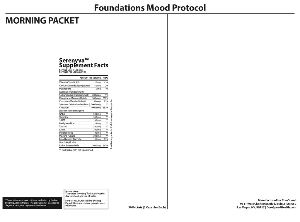 Foundations Mood Health Support — Supplement Facts