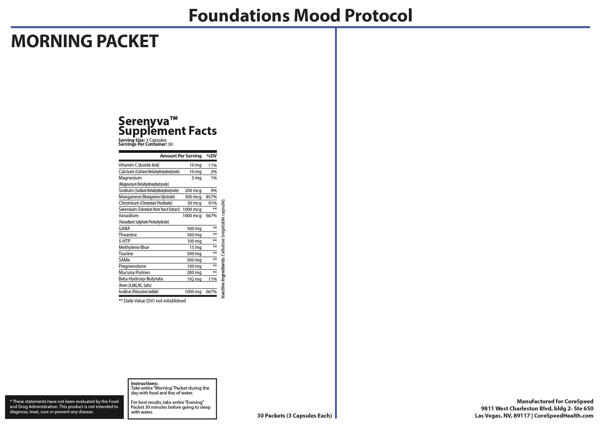 Foundations Mood Health Support — Supplement Facts