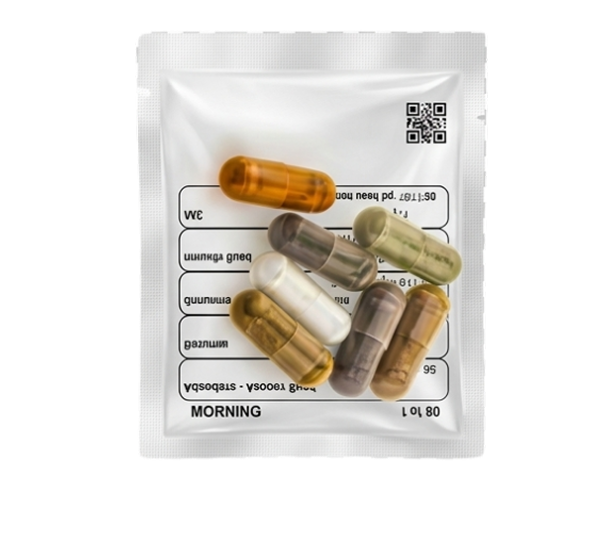 CoreSpeed morning supplement sachet with capsules arranged on the packet
